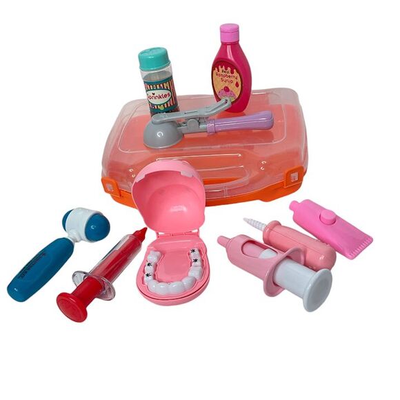 Super Smile Hippo Dentist Play Set Pretend Doctor Dental Toy Hard Plastic Case - Picture 2 of 10